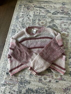 Altar'd State multi /Tone Open Knit Crewneck Sweater
